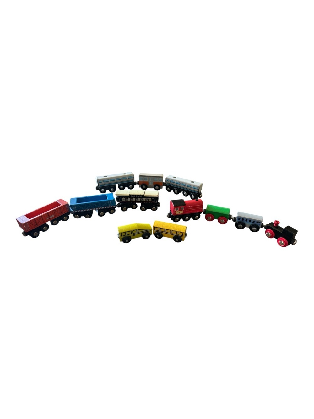 Melissa & Doug Kids Wooden Magnetic Train Set For Train Table Lot of 12 EUC